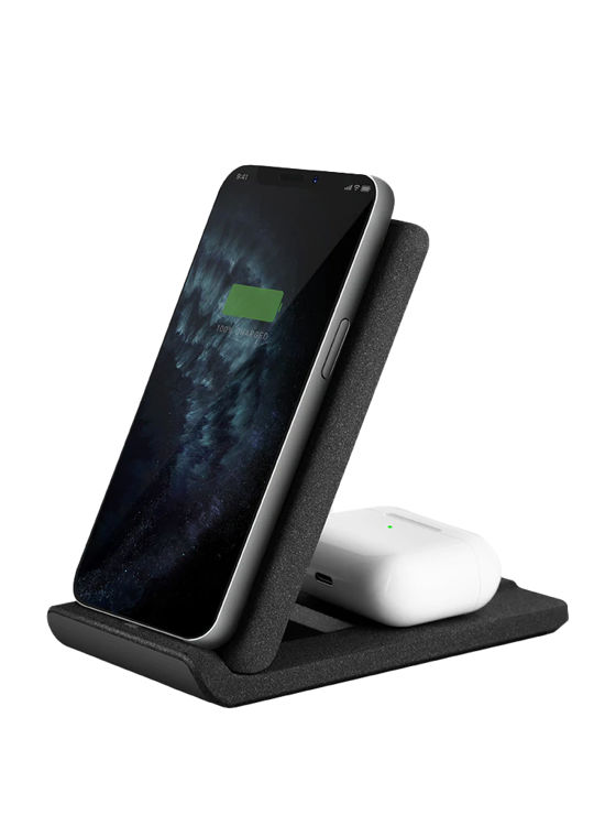 Picture of UNIQ VERTEX DUO 2 IN 1 FAST WIRELESS CHARGER 15W CHARCOAL 
(DARK GREY)"
