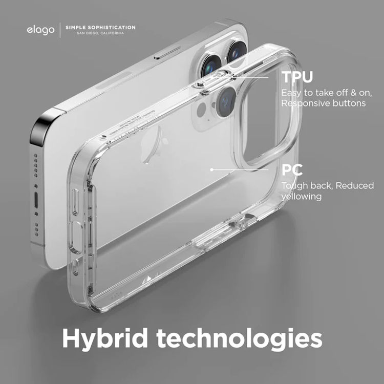 Picture of elago Hybrid Clear Case for iPhone 14 Pro (Black)