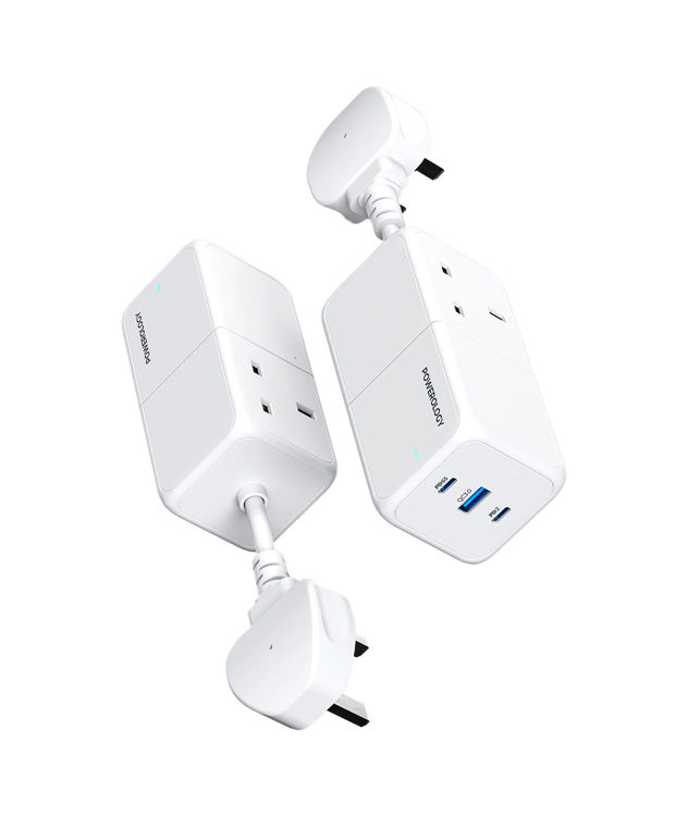 Picture of Powerology 65W Power Strip With Dual Power Sockets - White