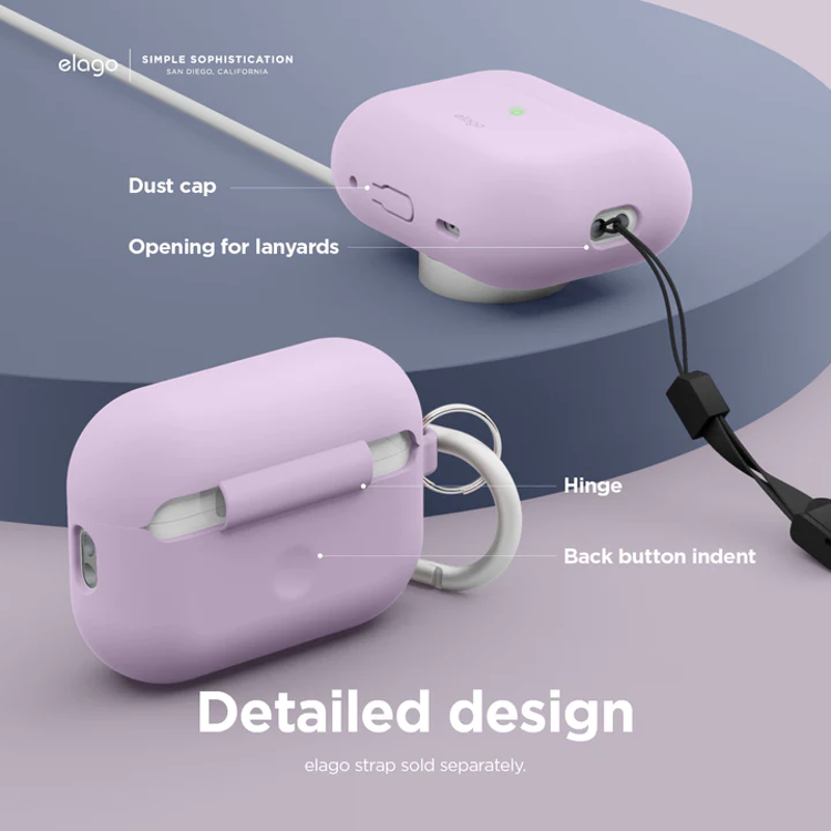 Picture of Elago Silicone Hang Case for AirPods Pro 2nd Gen - Lavender