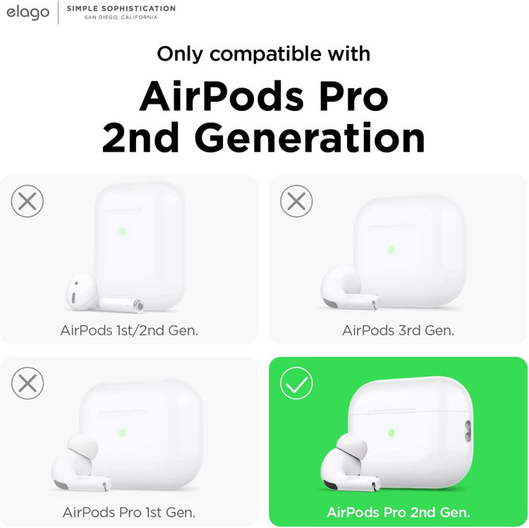Picture of Elago Silicone Hang Case for AirPods Pro 2nd Gen - Pastel Green