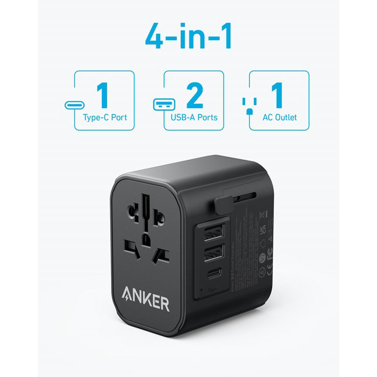 Picture of ANKER 312 Outlet Extender 30W With 3 USB Ports - Black