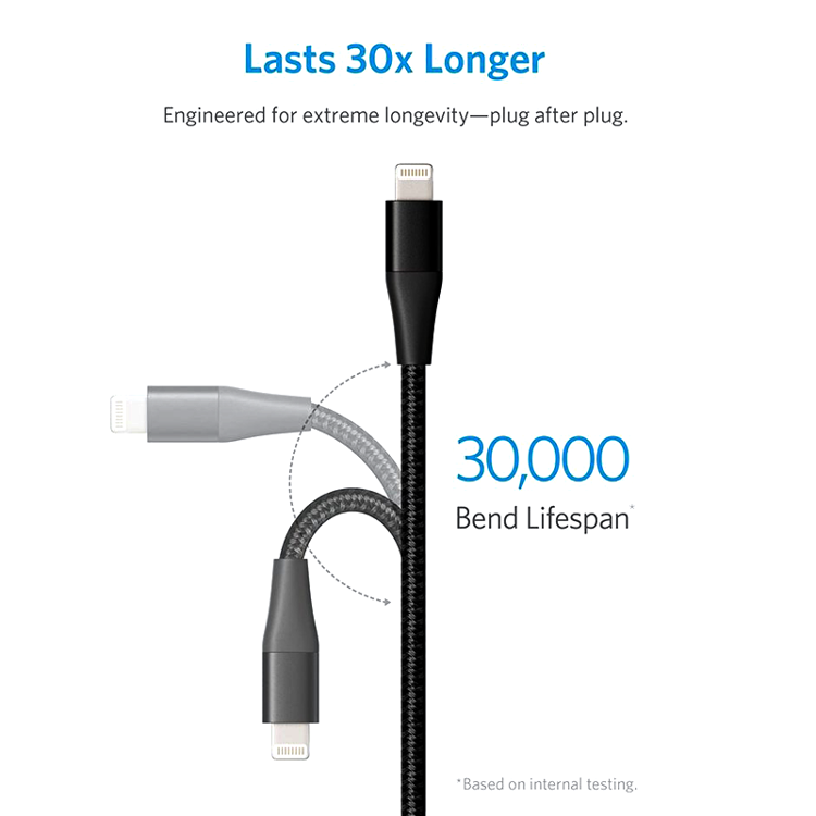 Picture of ANKER POWERLINE + II USB-C CABLE WITH LIGHTNING CONNECTOR 3FT 