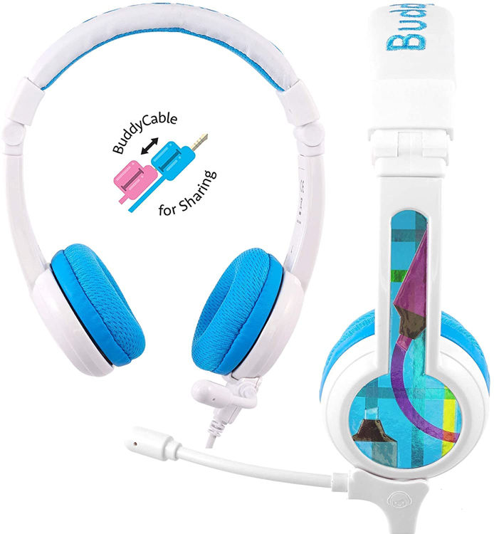 صورة BuddyPhones School+ Safe Audio School Headphones for Kids Blue