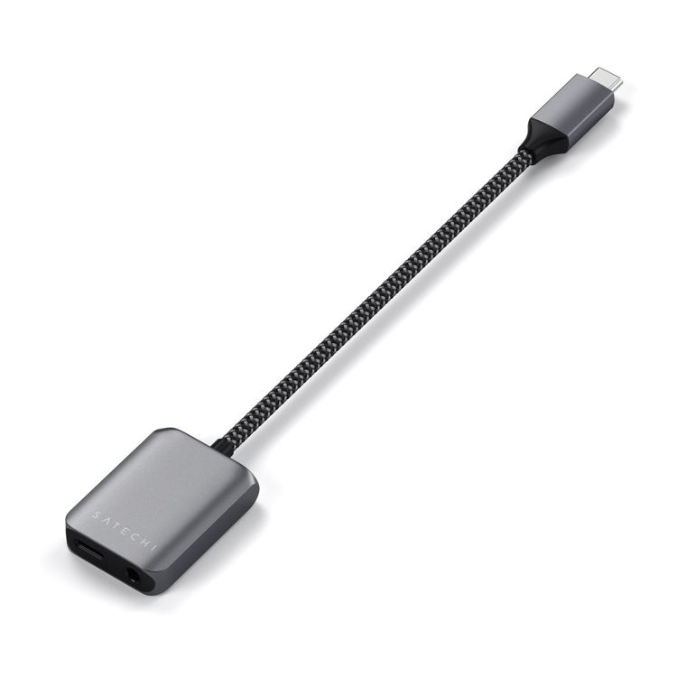 صورة Satechi USB-C to 3.5mm Audio & PD Adapter - Space Gray