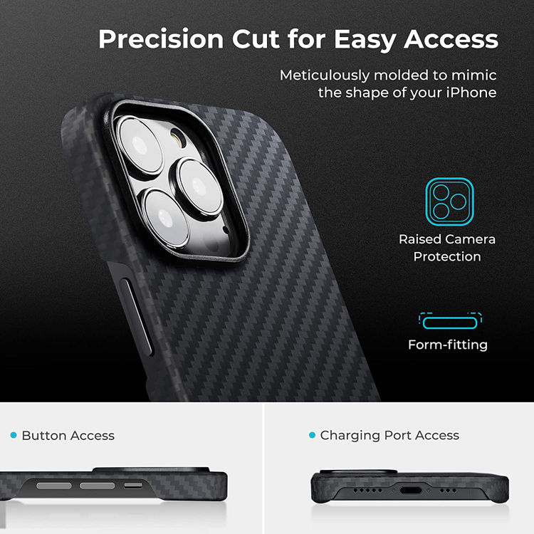 صورة Pitaka MagEZ MagSafe Case 2 for iPhone 13 Pro Black/Grey Twill