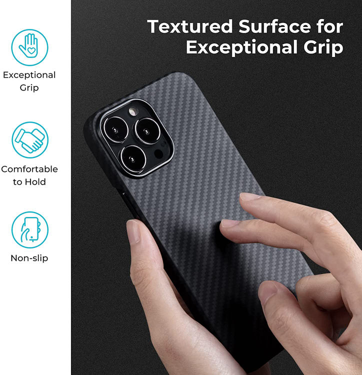 صورة Pitaka MagEZ MagSafe Case 2 for iPhone 13 Pro Black/Grey Twill