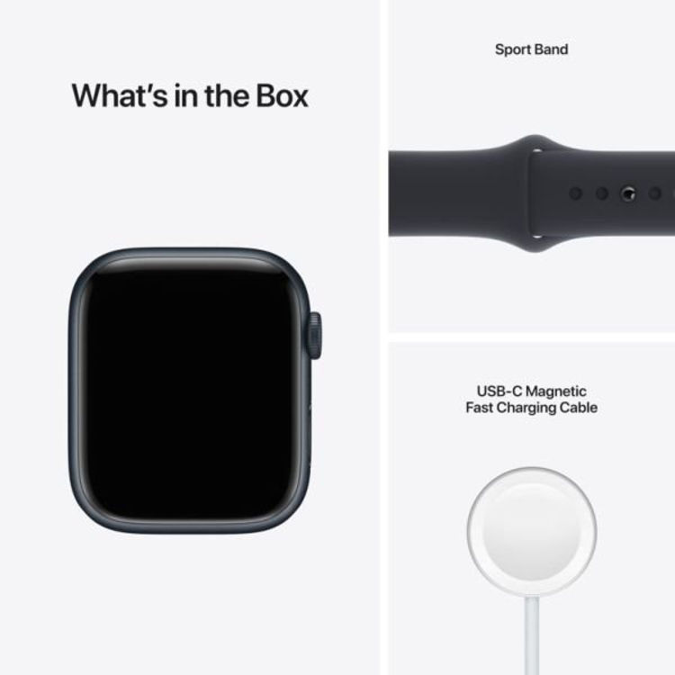 صورة Apple Watch Series 7 45mm Midnight Aluminium Case with Midnight Sport Band GPS
