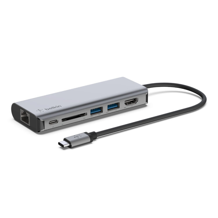 Picture of BELKIN CONNECT USB-C 6 IN 1 MULTIPORT ADAPTER-GREY