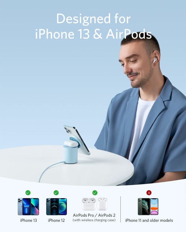 صورة ANKER POWERWAVE MAGGO 2 IN 1 BLUE