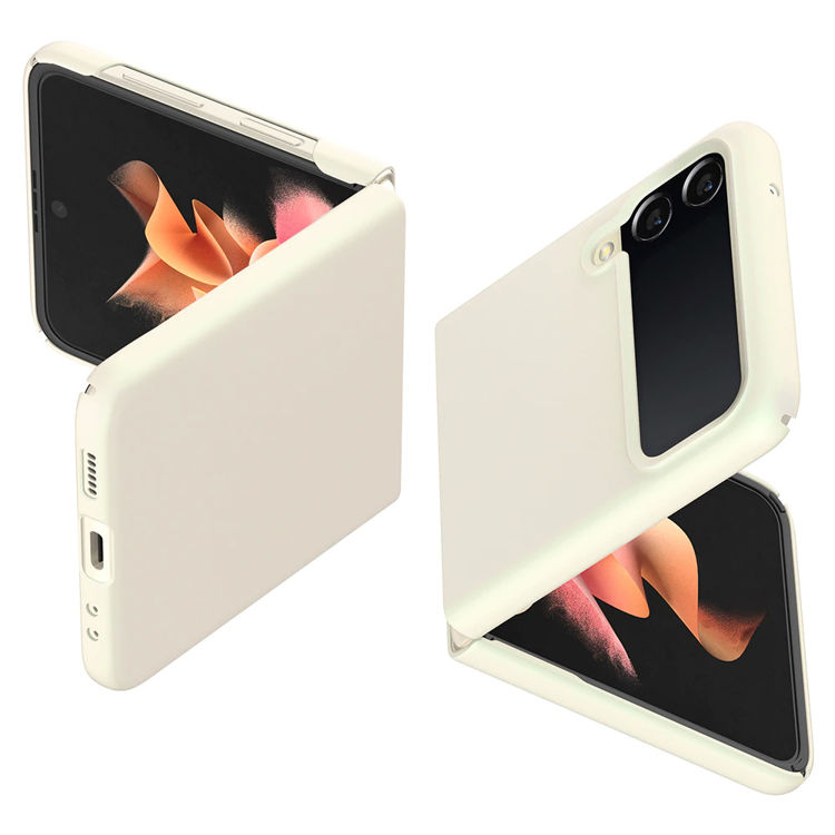 صورة Spigien Galaxy Z Flip 3 Case AirSkin Shiny Cream_ACS03409