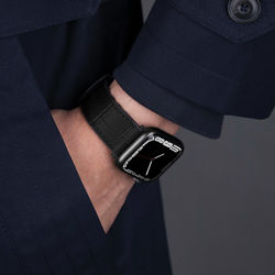 Picture of Viva Madrid Venturx Crox Leather Strap for Apple Watch 45/44/42mm - Black