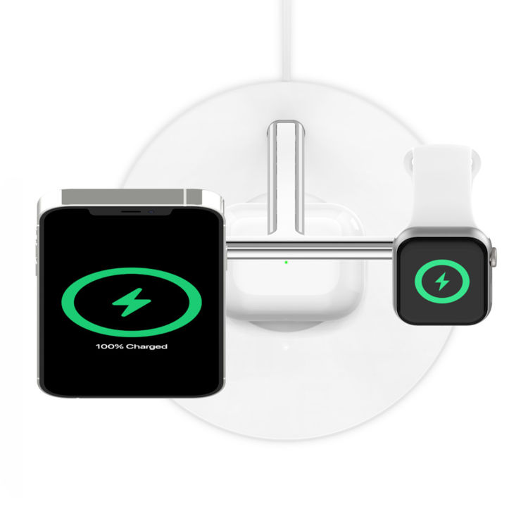 Picture of BELKIN BOOST CHARGE PRO 3 IN 1 WIRELESS CHARGER WITH MAGSAFE_WHITE