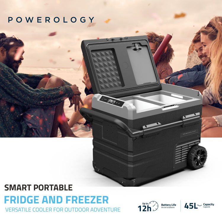 صورة Powerology Smart Portable Fridge & Freezer 15600mAh 45L - Gray