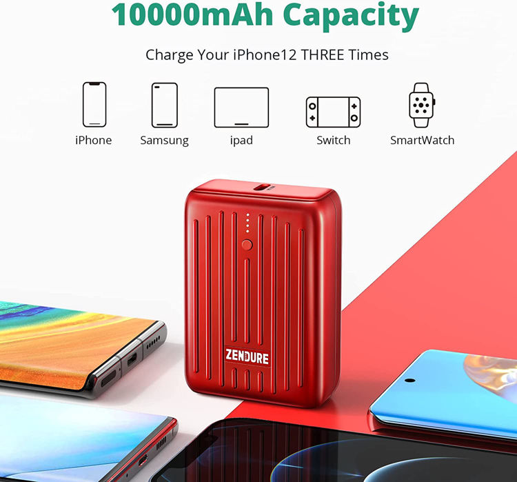 صورة Zendure SuperMini 10,000mAh 20W PD Credit Card Sized Power Bank _Red