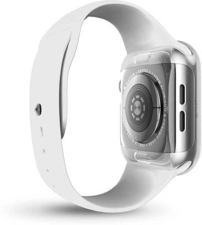 صورة UNIQ GARDE HYBRID WATCH CASE WITH SCREEN PROTECTION 45MM 
DOVE (CLEAR"