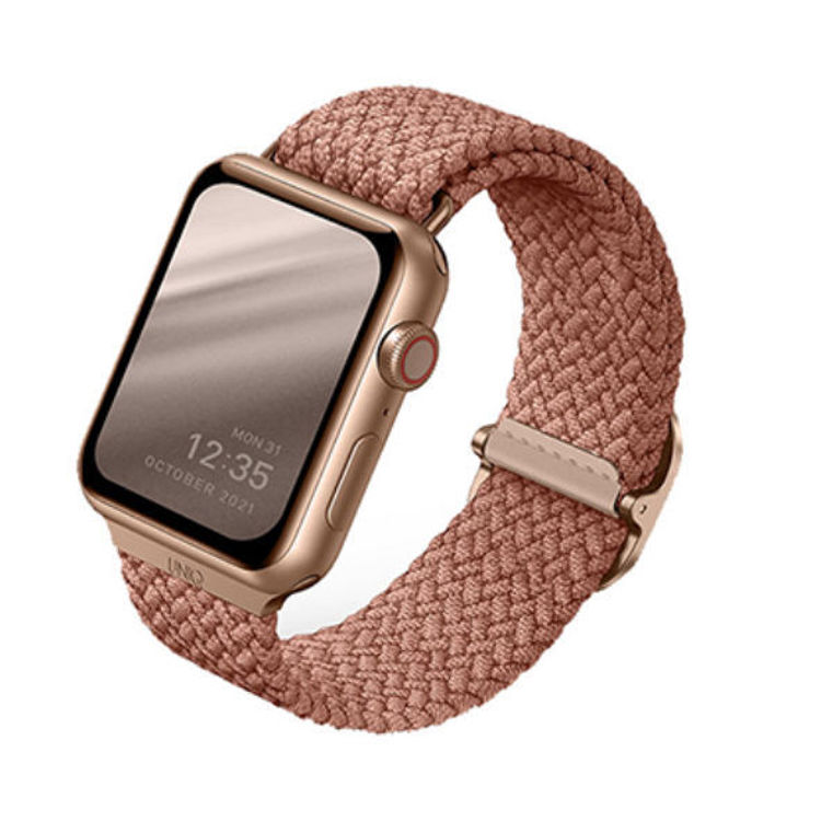 Picture of UNIQ ASPEN BRAIDED APPLE WATCH STRAP 41/40/38MM GRAPEFRUIT 
PINK 