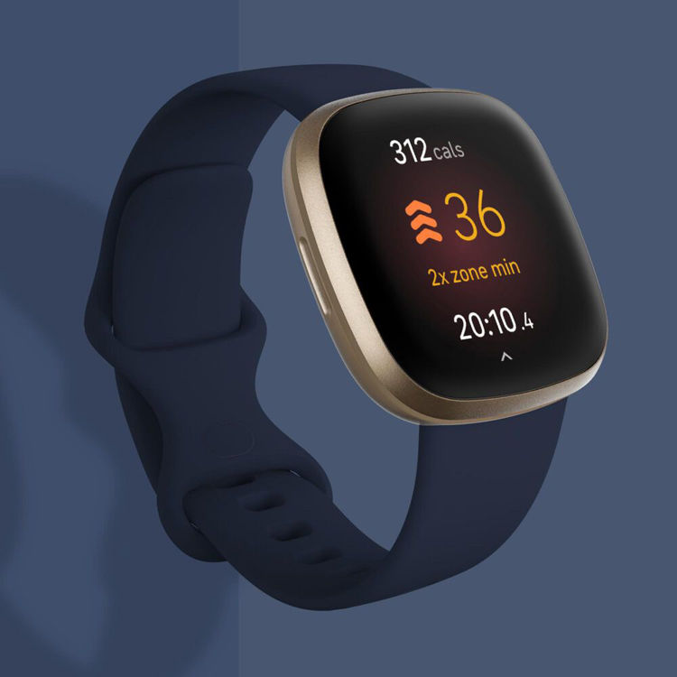صورة Fitbit Versa 3 Fitness Smartwatch - Midnight/Soft Gold Aluminum