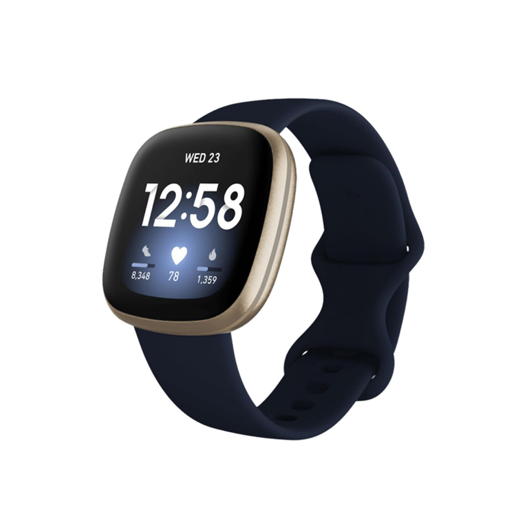 صورة Fitbit Versa 3 Fitness Smartwatch - Midnight/Soft Gold Aluminum