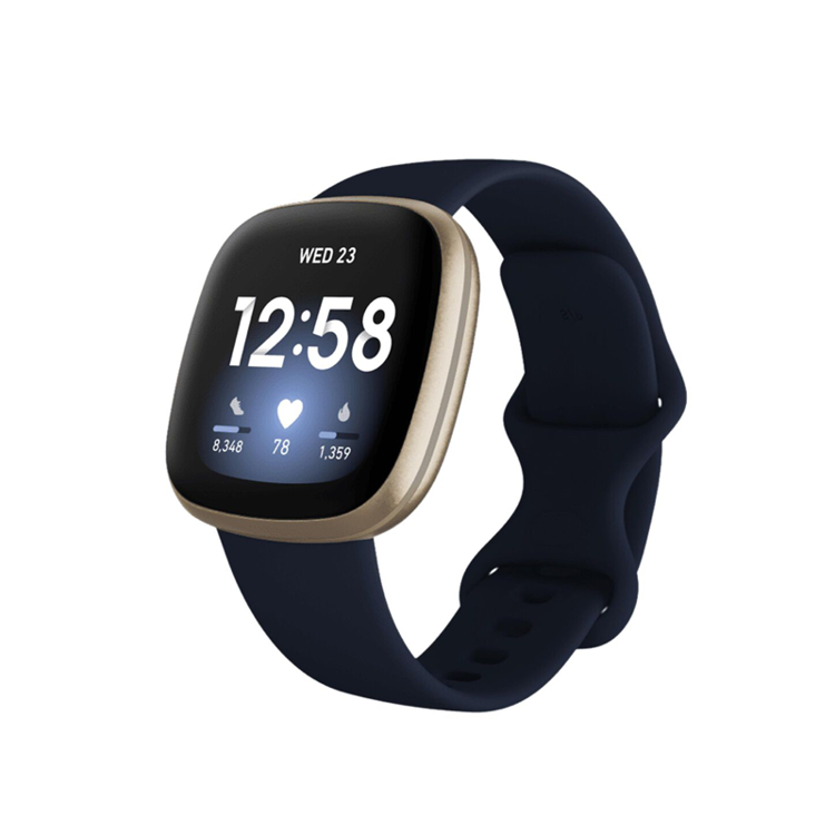 Picture of Fitbit Versa 3 Fitness Smartwatch - Midnight/Soft Gold Aluminum