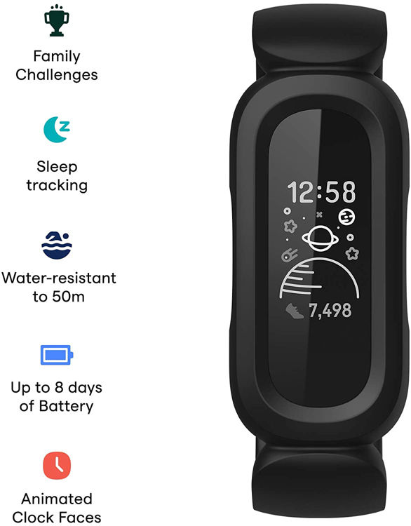 صورة Fitbit - Ace 3 Activity Tracker for Kids - Black/ Sport Red