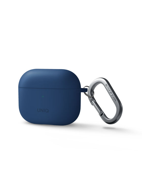 صورة UNIQ NEXO ACTIVE HYBRID SILICONE AIRPODS 3RD GEN CASE WITH SPORTS EAR HOOKS CASPIAN (BLUE)