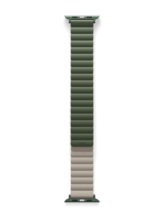 صورة UNIQ REVIX REVERSIBLE MAGNETIC APPLE WATCH STRAP 41/40/38MM 
PINE (GREEN/TAUPE)"