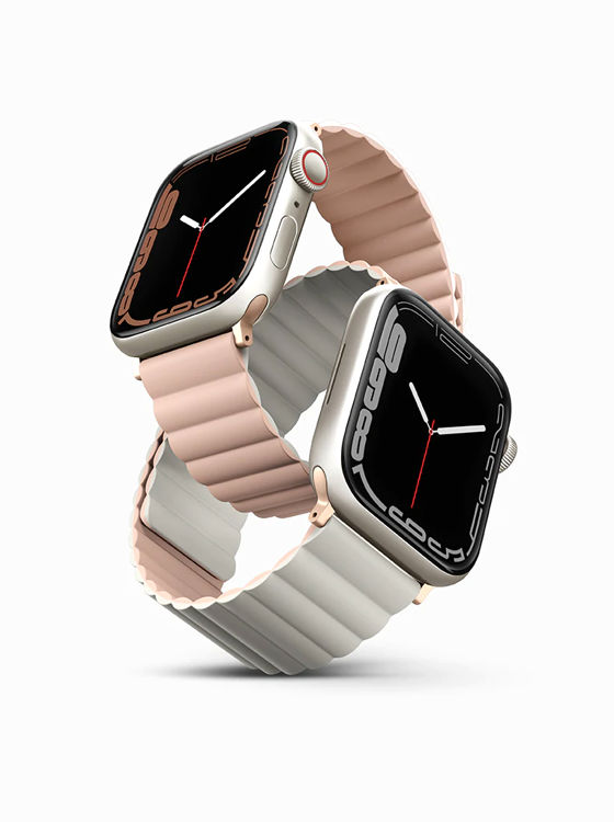 Picture of UNIQ REVIX REVERSIBLE MAGNETIC APPLE WATCH STRAP 41/40/38MM 
BLUSH (PINK/BEIGE)"