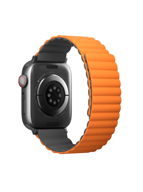 صورة UNIQ REVIX REVERSIBLE MAGNETIC APPLE WATCH STRAP 45/44/42MM 
CHARCOAL (GREY/ORANGE)"