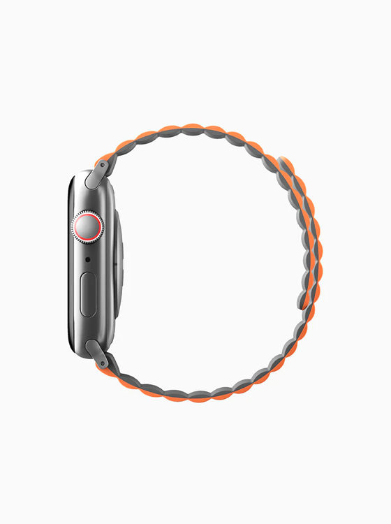 Picture of UNIQ REVIX REVERSIBLE MAGNETIC APPLE WATCH STRAP 45/44/42MM 
CHARCOAL (GREY/ORANGE)"