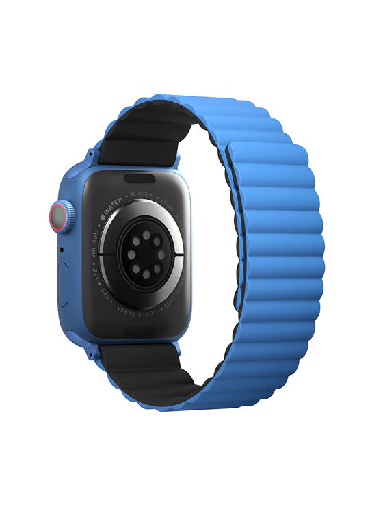 صورة UNIQ REVIX REVERSIBLE MAGNETIC APPLE WATCH STRAP 41/40/38MM 
CASPIAN (BLUE/BLACK)"