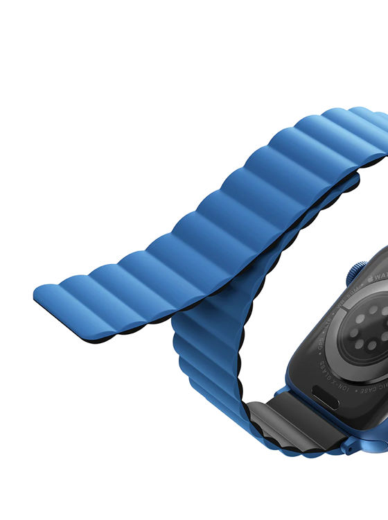 صورة UNIQ REVIX REVERSIBLE MAGNETIC APPLE WATCH STRAP 41/40/38MM 
CASPIAN (BLUE/BLACK)"
