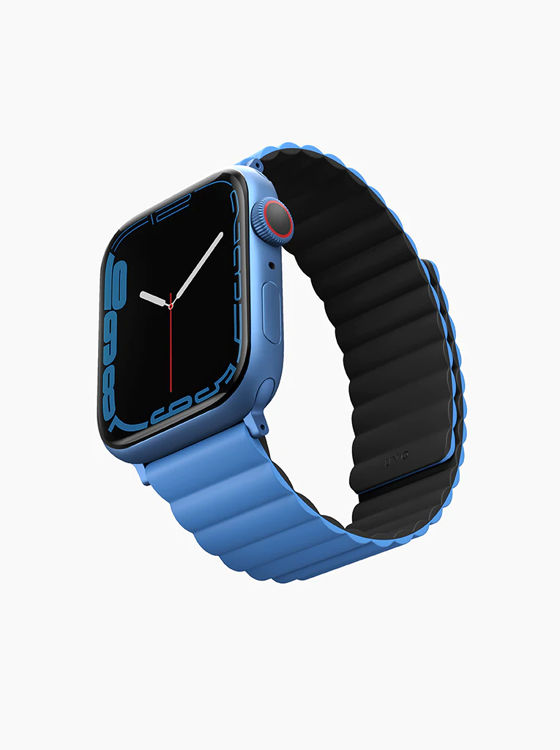 صورة UNIQ REVIX REVERSIBLE MAGNETIC APPLE WATCH STRAP 41/40/38MM 
CASPIAN (BLUE/BLACK)"