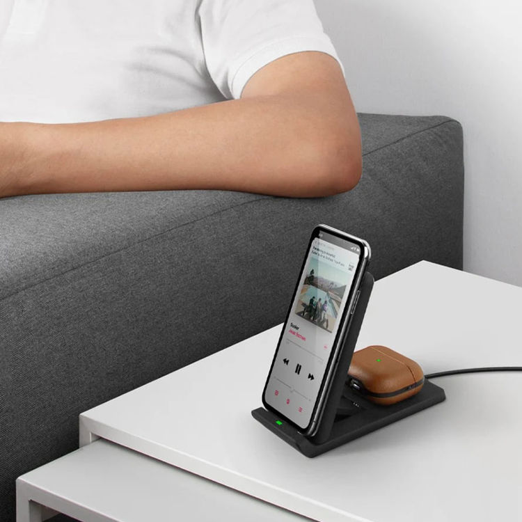 صورة UNIQ VERTEX DUO 2 IN 1 FAST WIRELESS CHARGER 15W CHARCOAL 
(DARK GREY)"