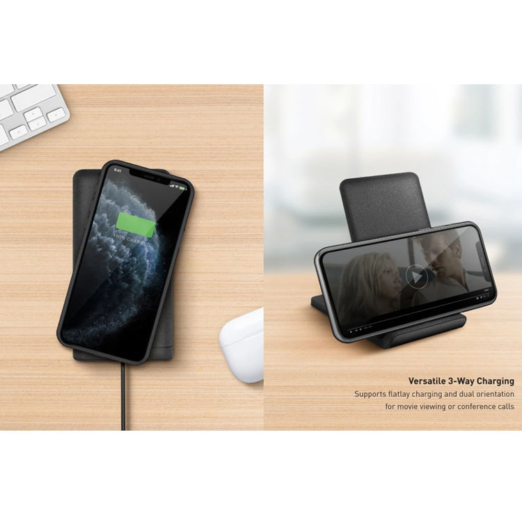 صورة UNIQ VERTEX DUO 2 IN 1 FAST WIRELESS CHARGER 15W CHARCOAL 
(DARK GREY)"