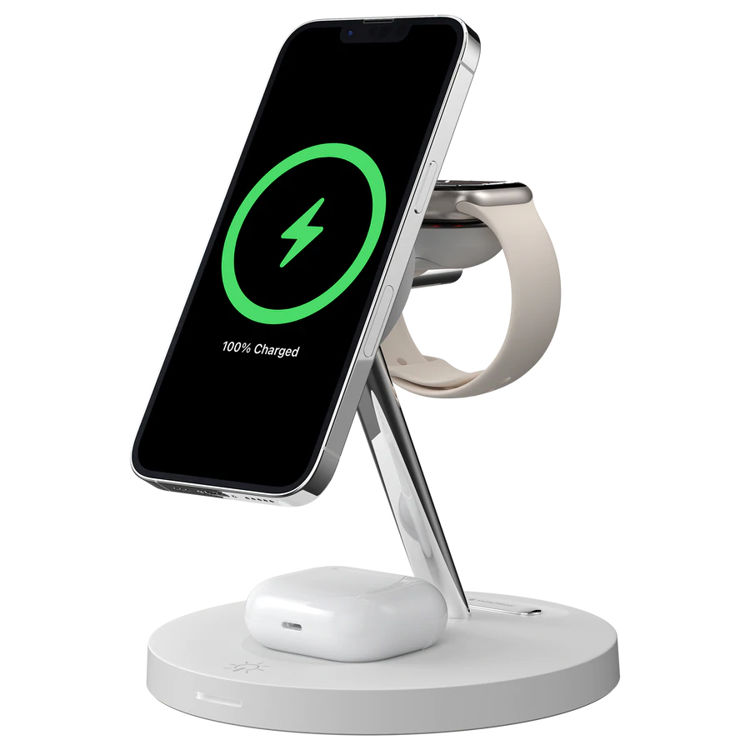 صورة SwitchEasy MagPower 4-in-1 Magnetic Wireless Charging Stand - White