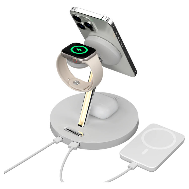 صورة SwitchEasy MagPower 4-in-1 Magnetic Wireless Charging Stand - White