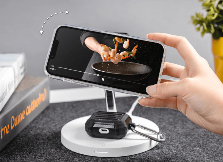 صورة SwitchEasy MagPower 4-in-1 Magnetic Wireless Charging Stand - White