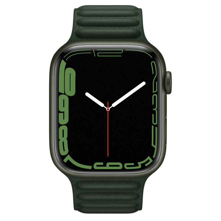 صورة Apple Watch 45mm Sequoia Green Leather Link - M/L