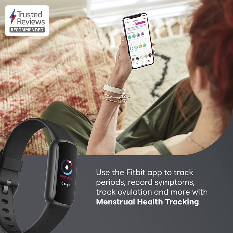 صورة Fitbit Luxe Fitness and Wellness Smartwatch, Black/Graphite Stainless Steel