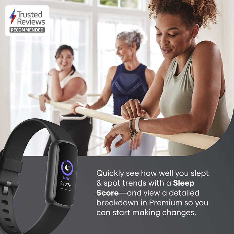 صورة Fitbit Luxe Fitness and Wellness Smartwatch, Black/Graphite Stainless Steel