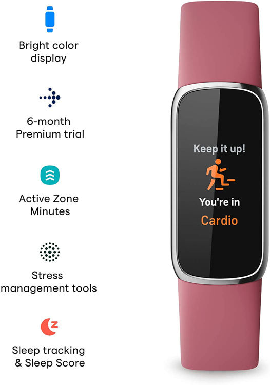 صورة Fitbit Luxe Fitness and Wellness Tracker with Stress Management (Orchid/Platinum Stainless Steel)