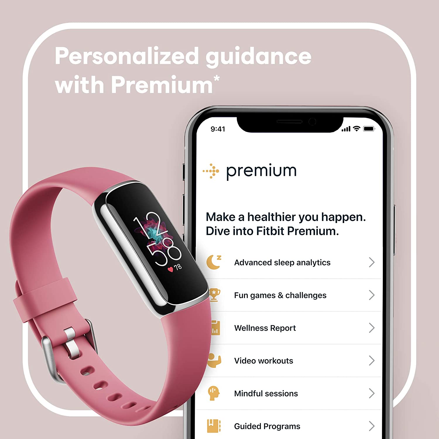 Fitbit Luxe Fitness and Wellness Tracker with Stress Management (Orchid