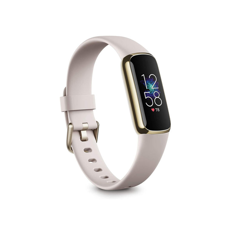 Picture of Fitbit Luxe Fitness and Wellness Tracker with Stress Management ( Lunar White, Soft Gold Stainless Steel)