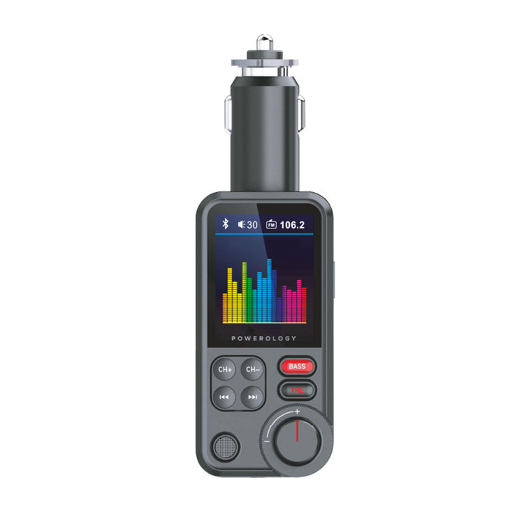 صورة Powerology FM Transmitter Pro Car Charger 23W - Black