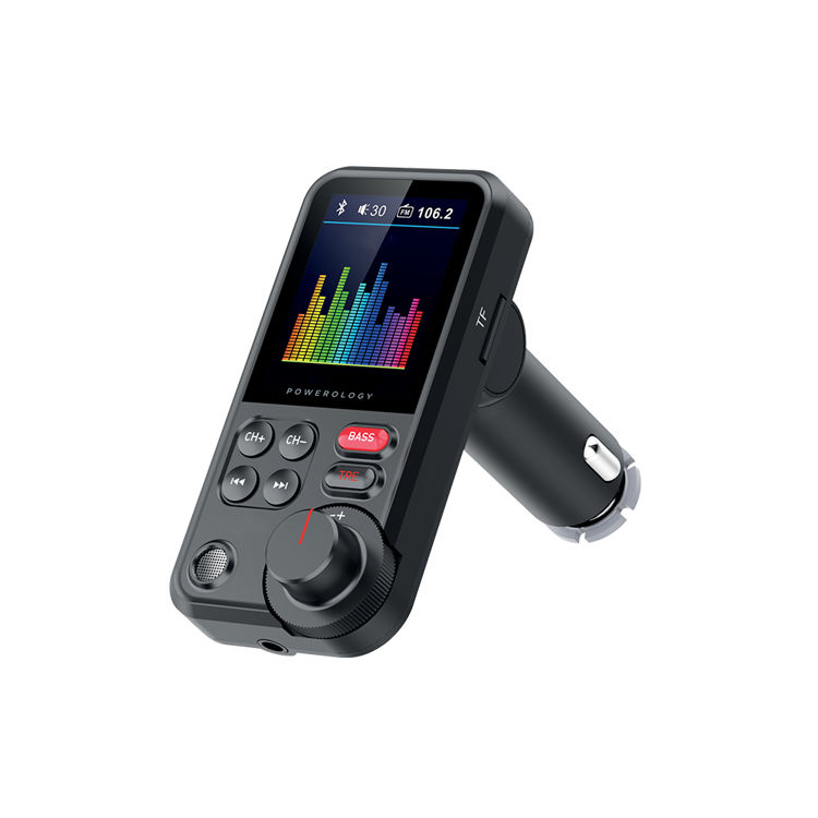 صورة Powerology FM Transmitter Pro Car Charger 23W - Black