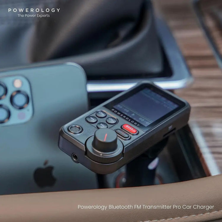 صورة Powerology FM Transmitter Pro Car Charger 23W - Black