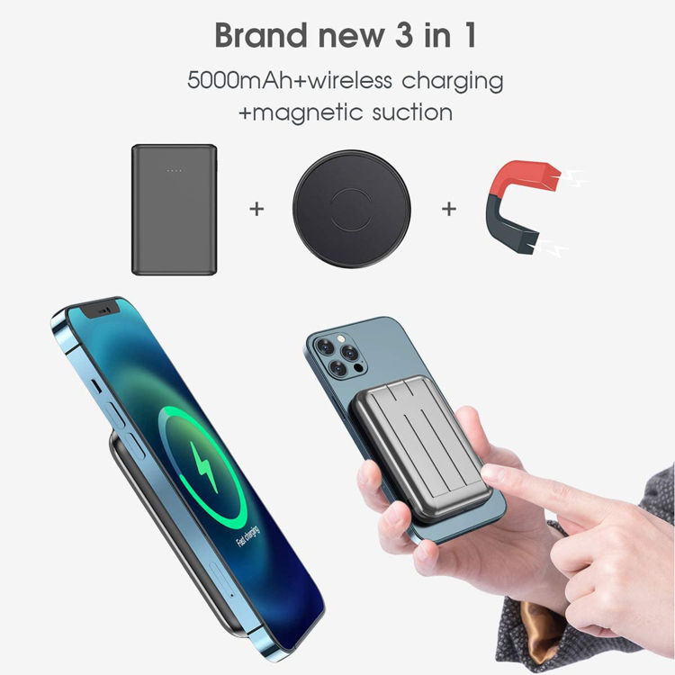 صورة Green Compact Magsafe Powerbank 10000mah Black