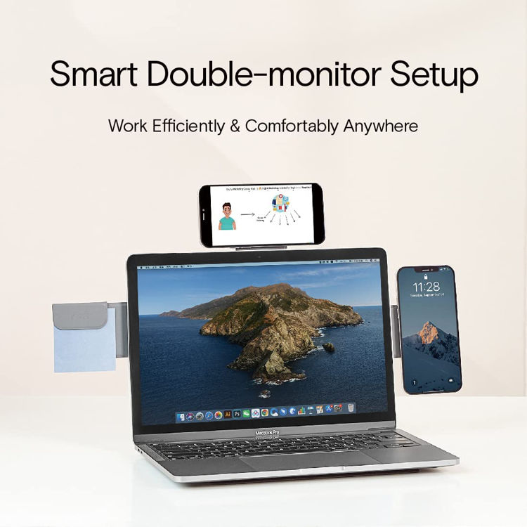 صورة Snap Laptop Phone Holder Grey - MagSafe Compatible