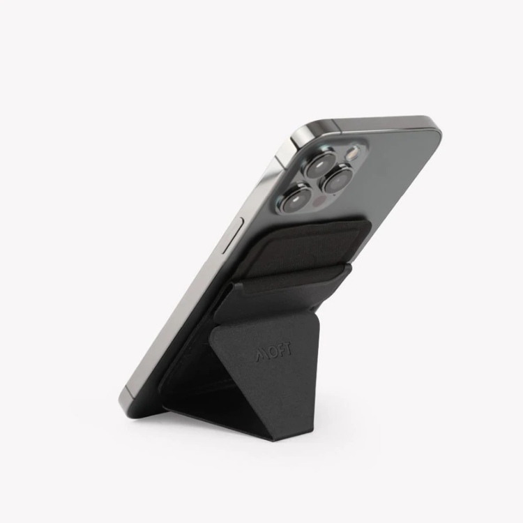 صورة Universal MOFT Snap-On Magnetic MagSafe Wallet Stand - Black